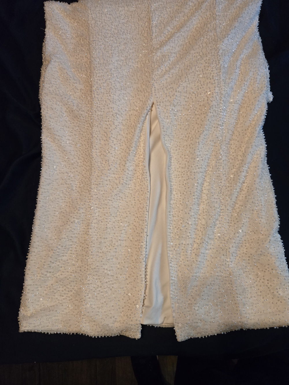 Oh Polly Strapless Cream Beaded Gown - Picture 6 of 6